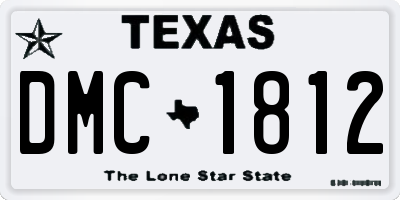 TX license plate DMC1812