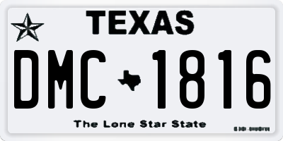 TX license plate DMC1816
