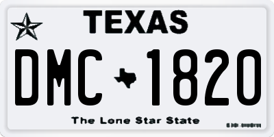 TX license plate DMC1820