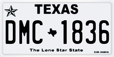 TX license plate DMC1836