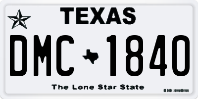 TX license plate DMC1840
