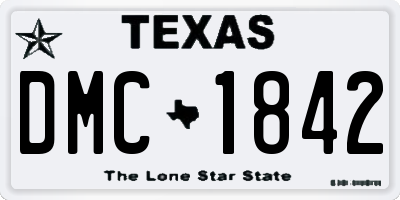 TX license plate DMC1842
