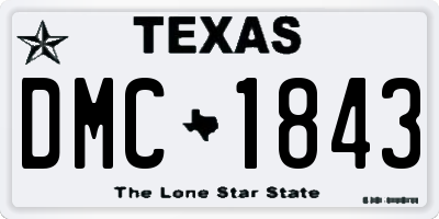TX license plate DMC1843