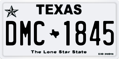 TX license plate DMC1845