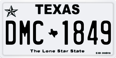 TX license plate DMC1849