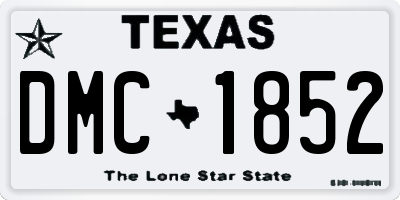 TX license plate DMC1852