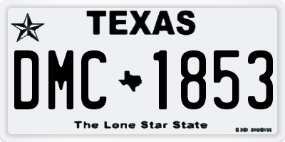 TX license plate DMC1853