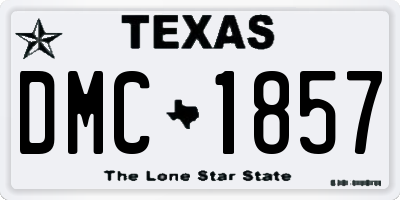 TX license plate DMC1857