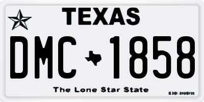 TX license plate DMC1858