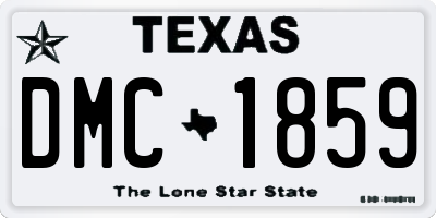 TX license plate DMC1859