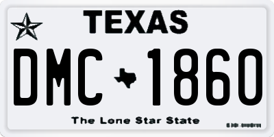 TX license plate DMC1860