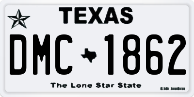 TX license plate DMC1862