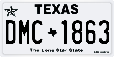 TX license plate DMC1863
