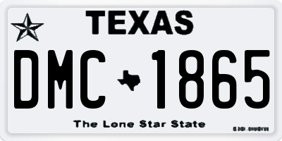 TX license plate DMC1865