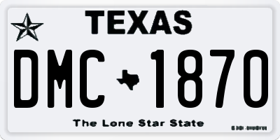 TX license plate DMC1870