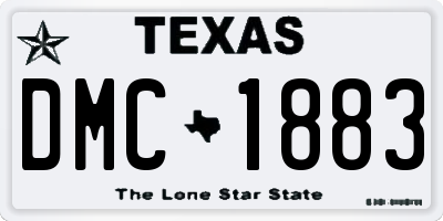 TX license plate DMC1883