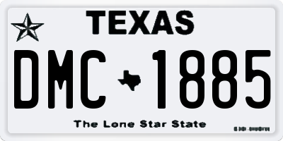 TX license plate DMC1885