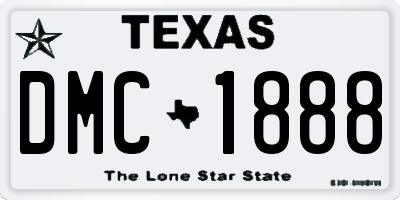 TX license plate DMC1888