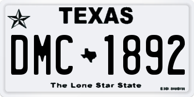 TX license plate DMC1892