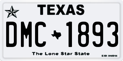 TX license plate DMC1893