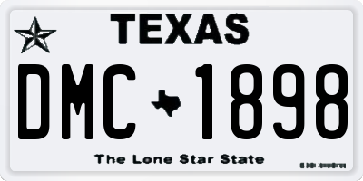 TX license plate DMC1898