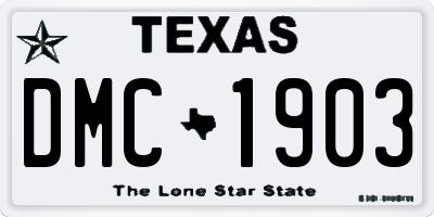 TX license plate DMC1903
