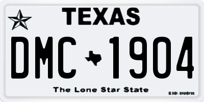 TX license plate DMC1904