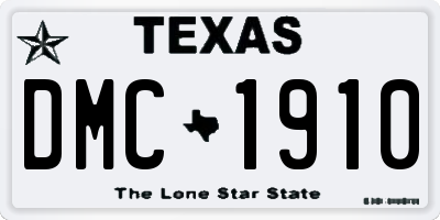 TX license plate DMC1910