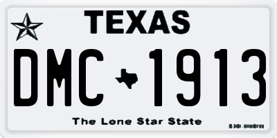 TX license plate DMC1913