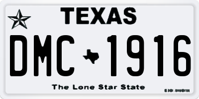 TX license plate DMC1916