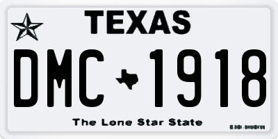 TX license plate DMC1918