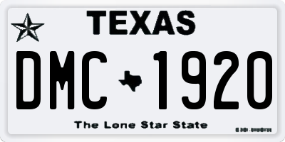 TX license plate DMC1920