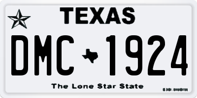 TX license plate DMC1924