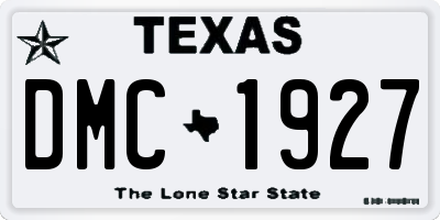 TX license plate DMC1927