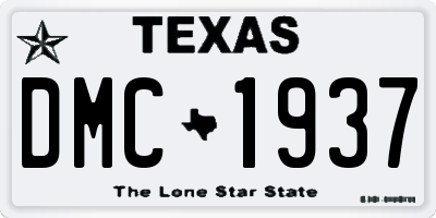 TX license plate DMC1937
