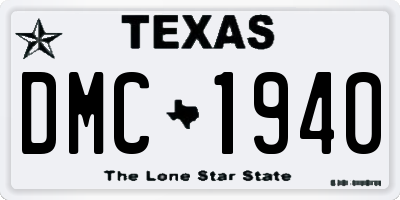 TX license plate DMC1940