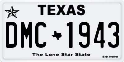 TX license plate DMC1943