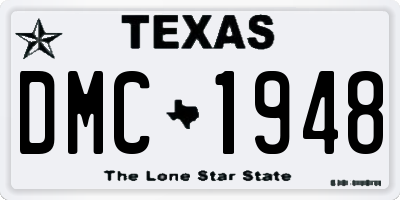 TX license plate DMC1948