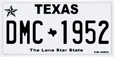 TX license plate DMC1952