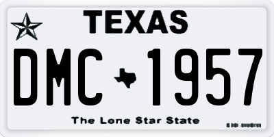 TX license plate DMC1957