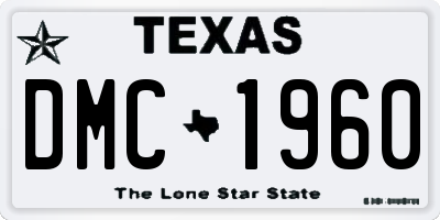 TX license plate DMC1960