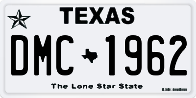 TX license plate DMC1962