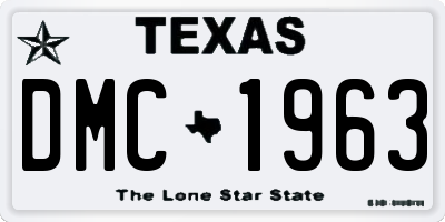 TX license plate DMC1963