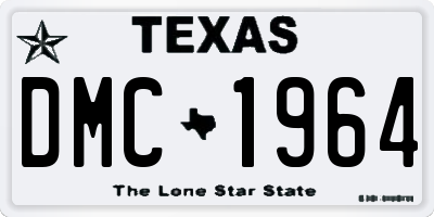 TX license plate DMC1964