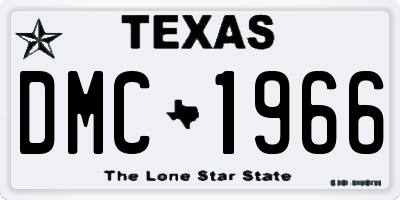 TX license plate DMC1966