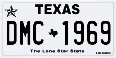 TX license plate DMC1969