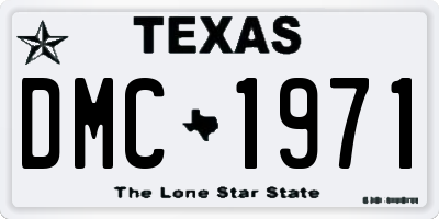 TX license plate DMC1971