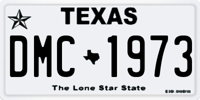 TX license plate DMC1973