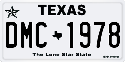 TX license plate DMC1978