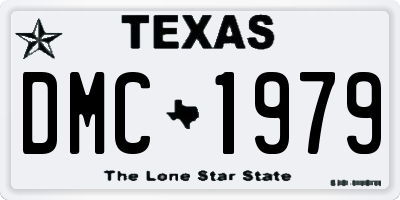 TX license plate DMC1979